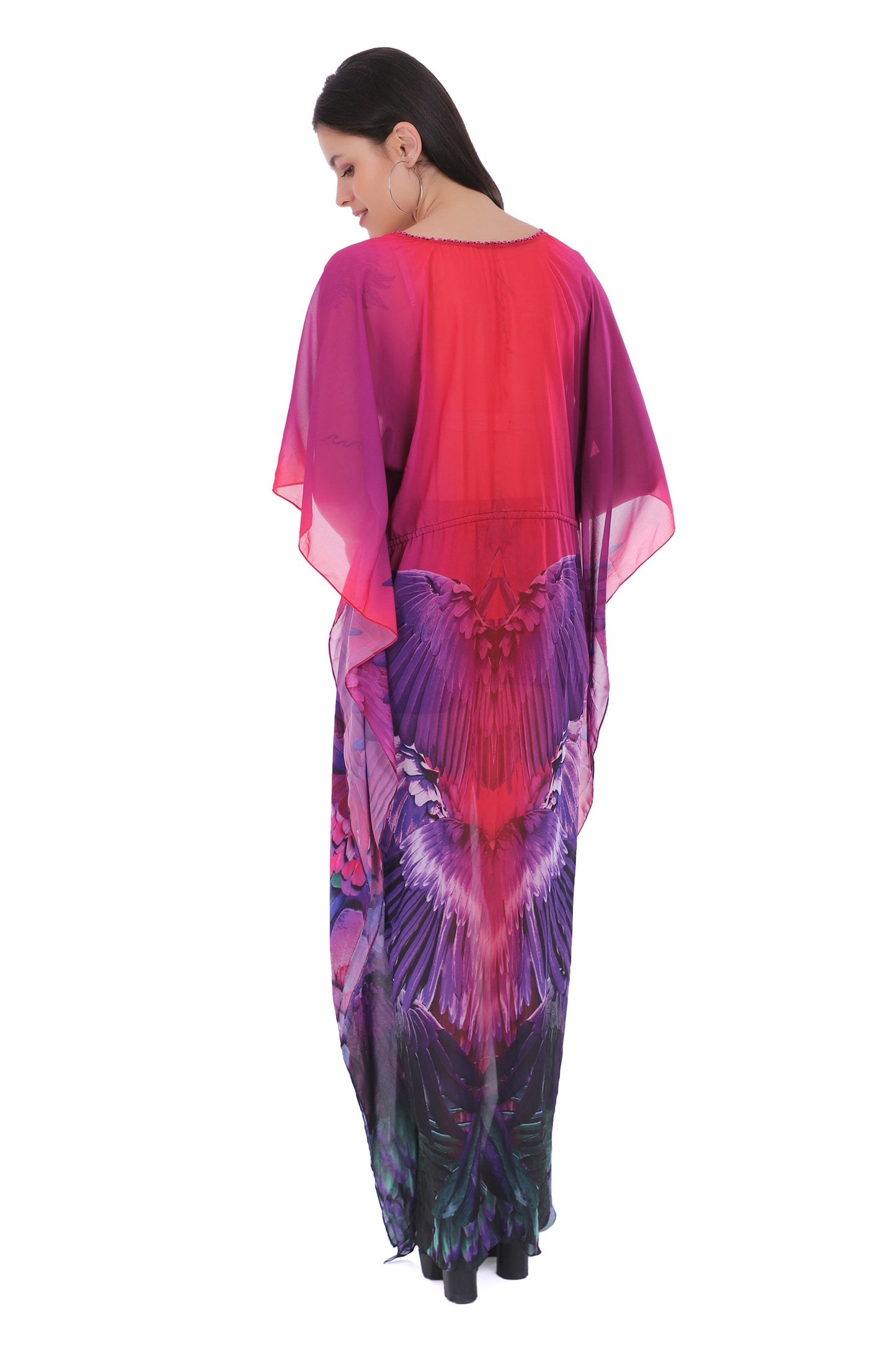 Hawain Quil Kaftan With Silk Tassels