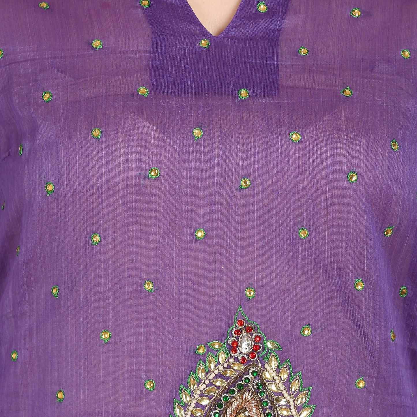 Rasagya Chanderi Cotton Kurti in Deep Purple