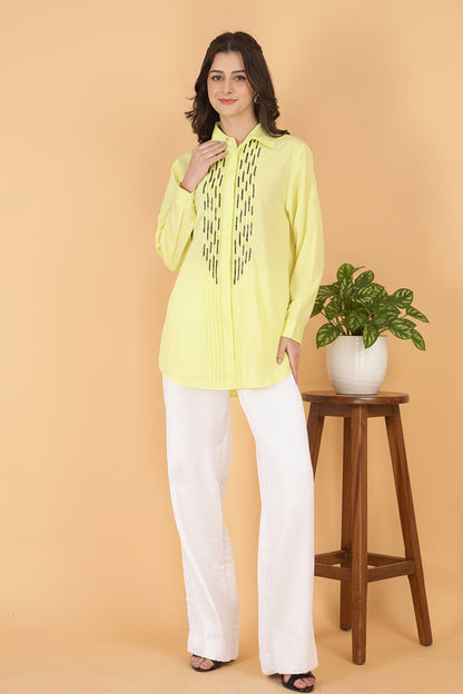 Raya Lime Embellished Shirt
