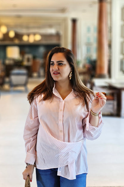 Blush Striped Cotton Shirt