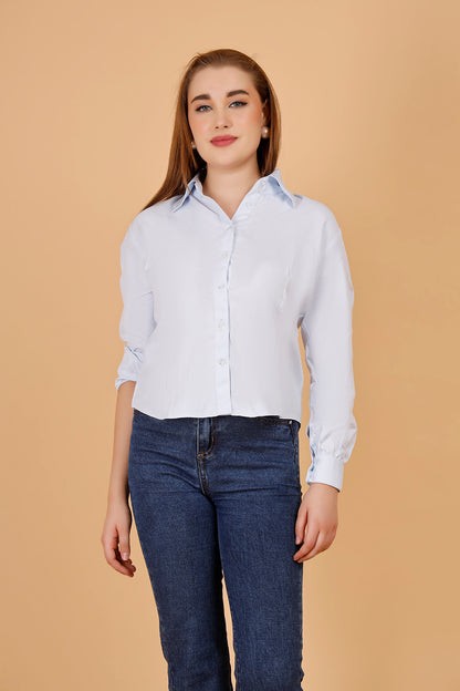 Broadway Celeste Blue Cotton Shirt