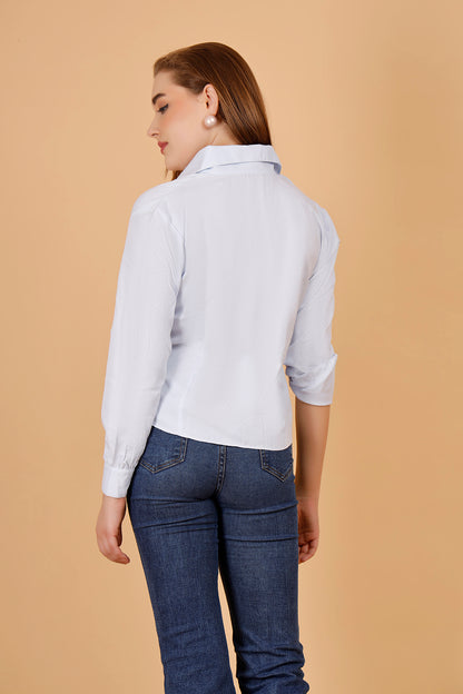 Broadway Celeste Blue Cotton Shirt