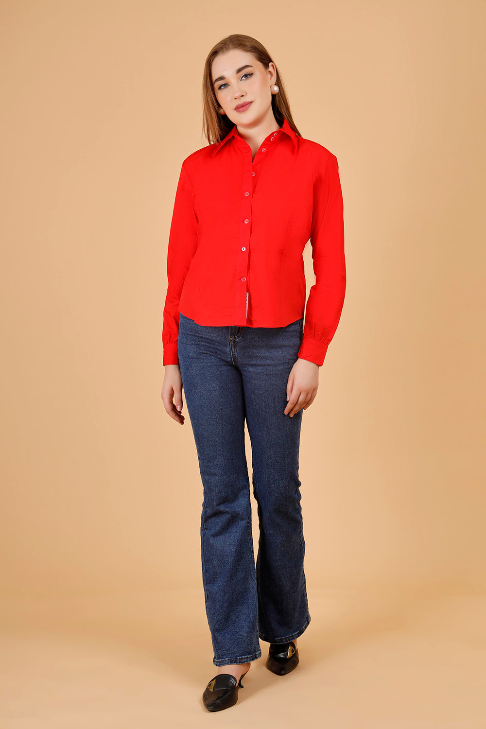 Broadway Scarlet Red Cotton Shirt
