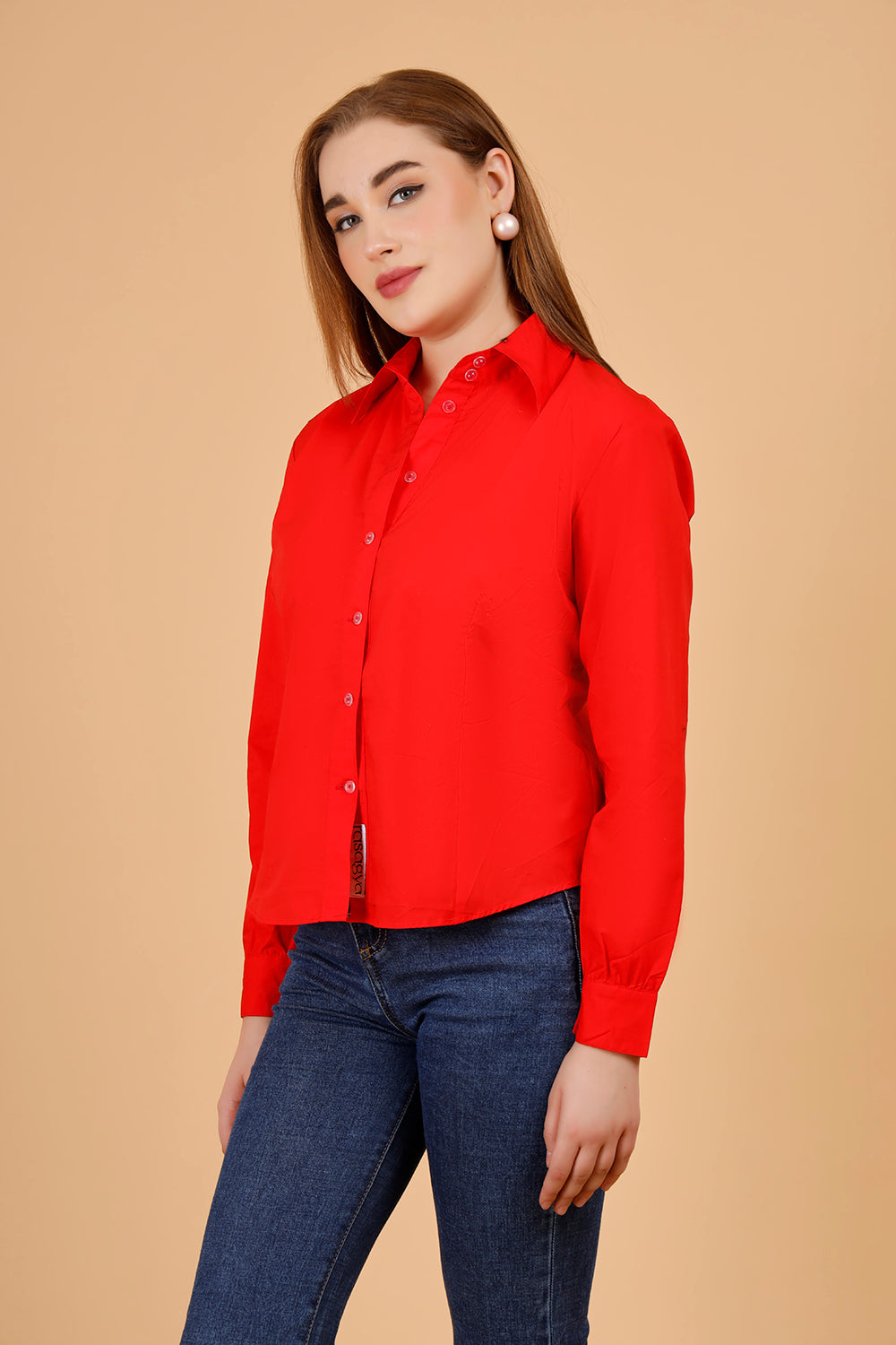 Broadway Scarlet Red Cotton Shirt