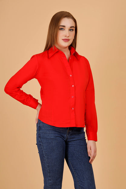 Broadway Scarlet Red Cotton Shirt