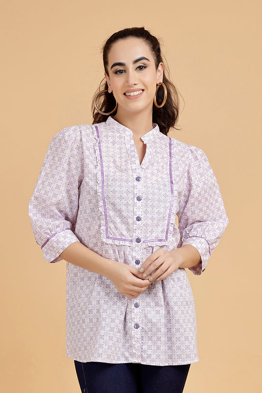 Lavender Grace Cotton Shirt