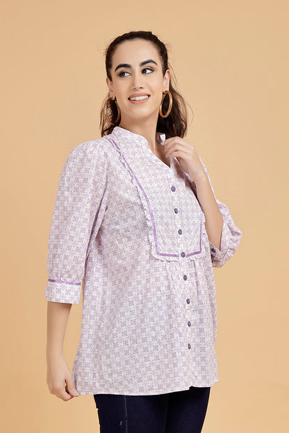 Lavender Grace Cotton Shirt