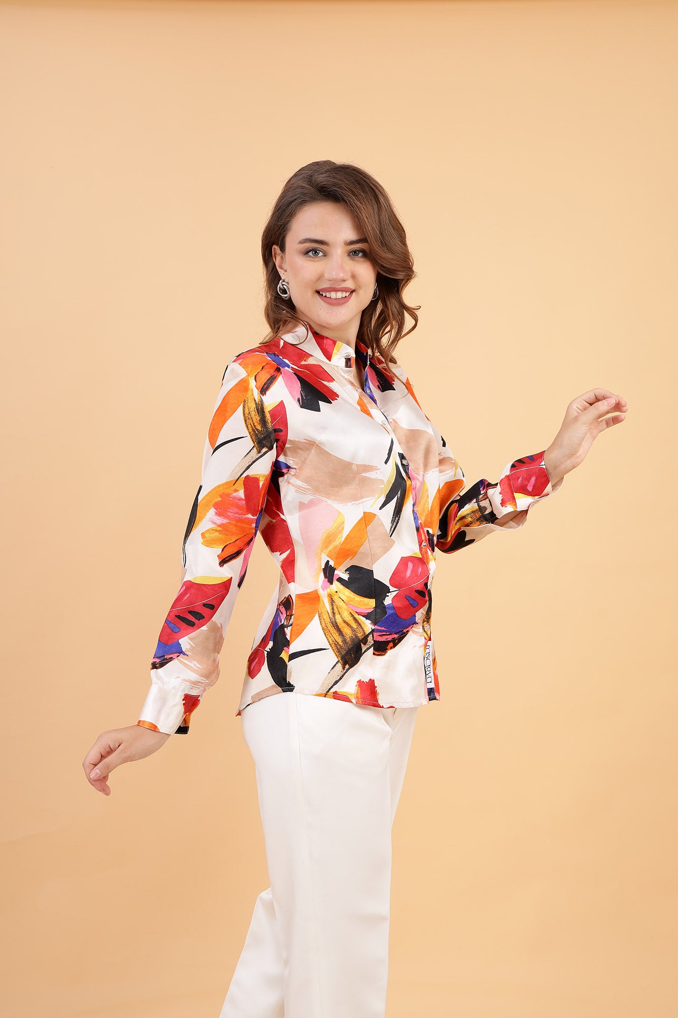 Vibrant floral button-up shirt