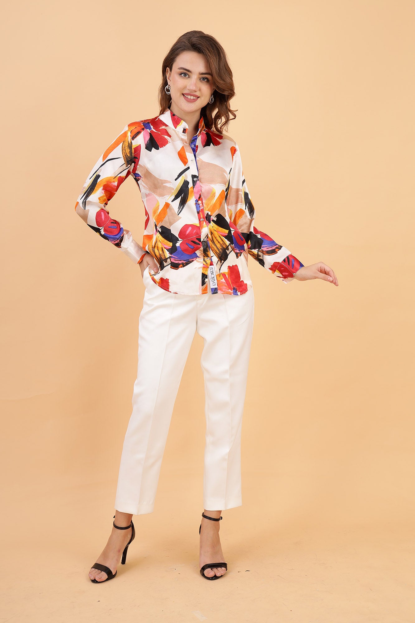 Vibrant floral button-up shirt