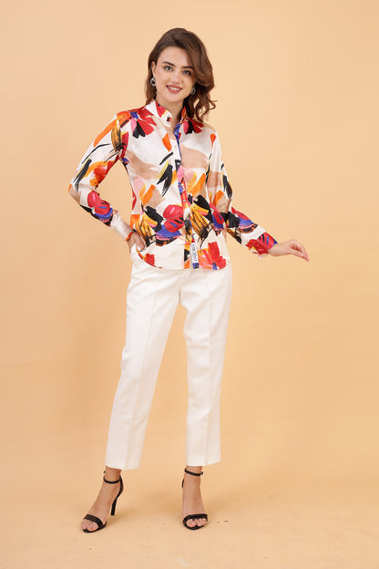Vibrant floral button-up shirt