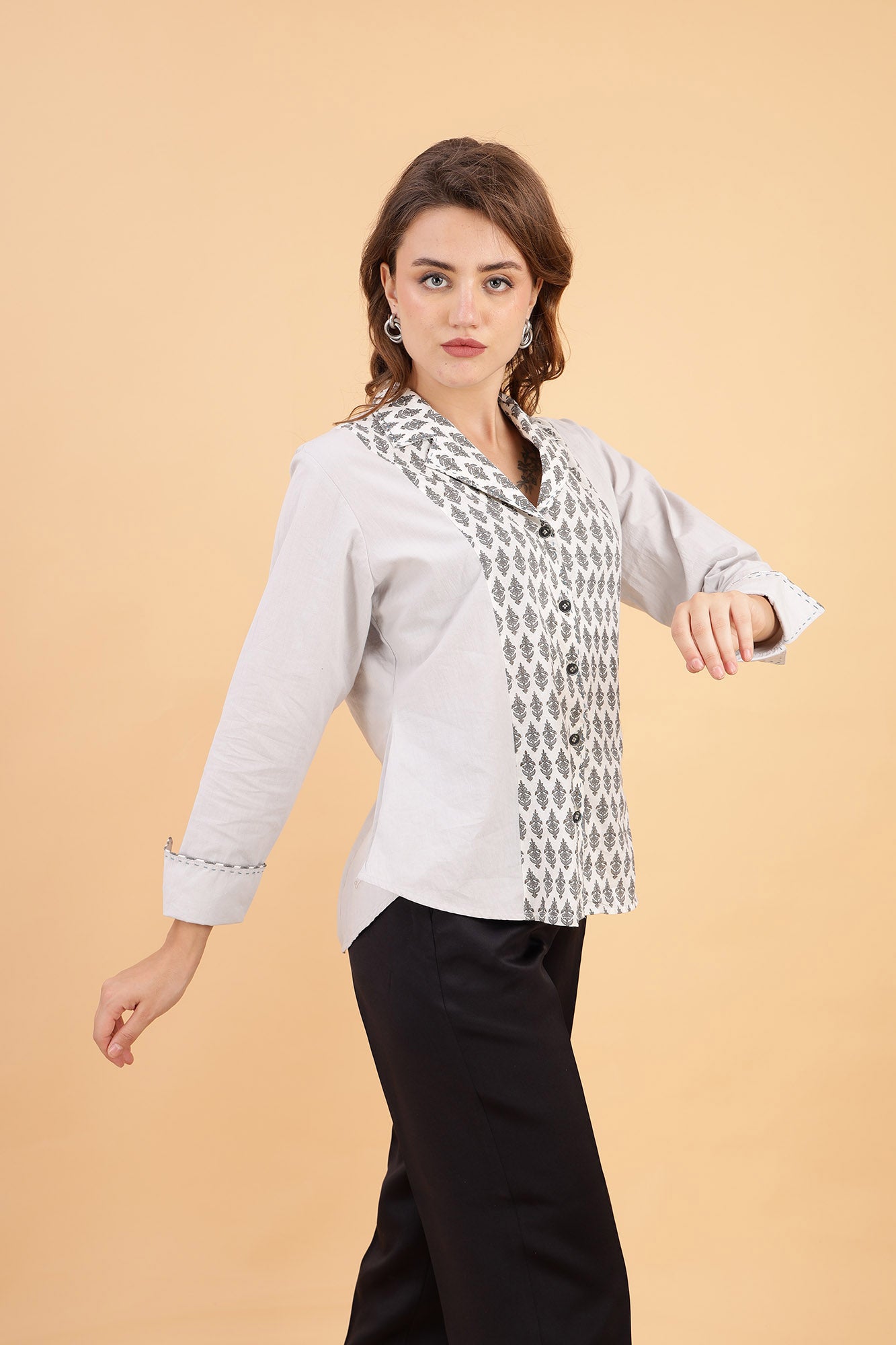 cotton shirts with embroidery for women