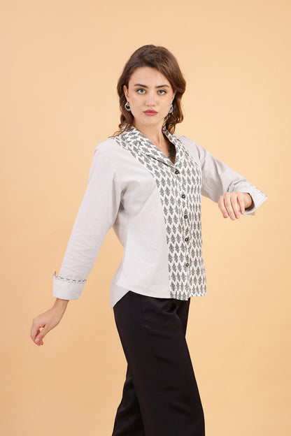 cotton shirts with embroidery for women