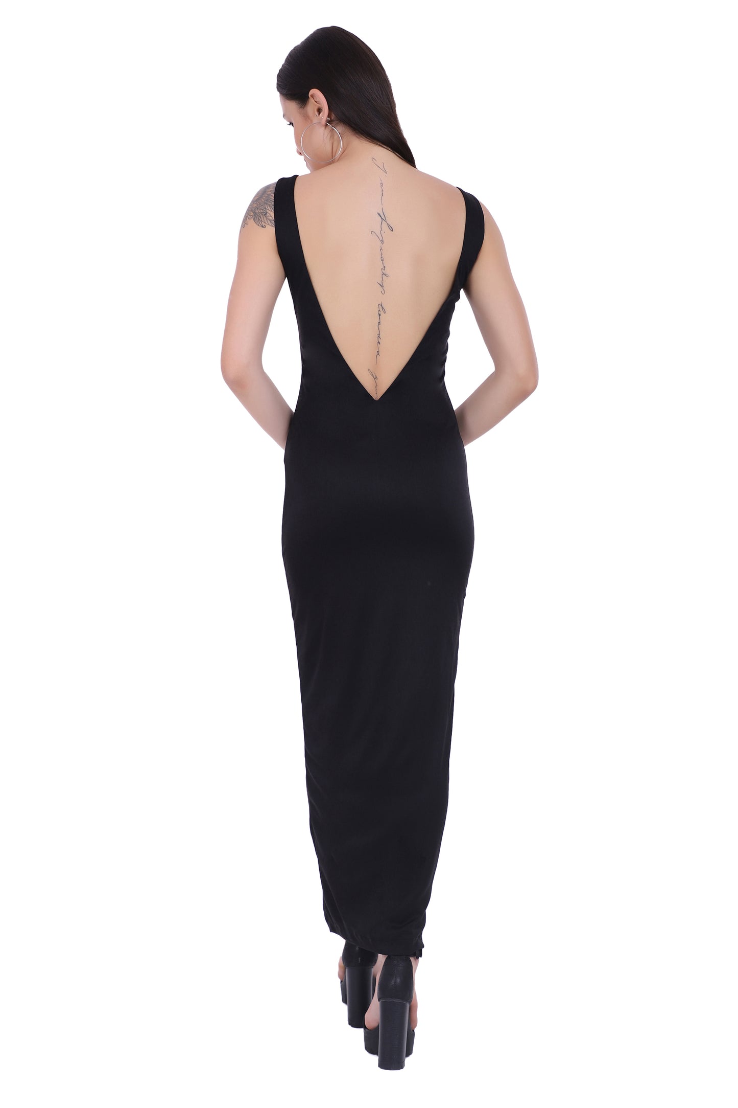 Black Cabo Maxi Bodycon Dress