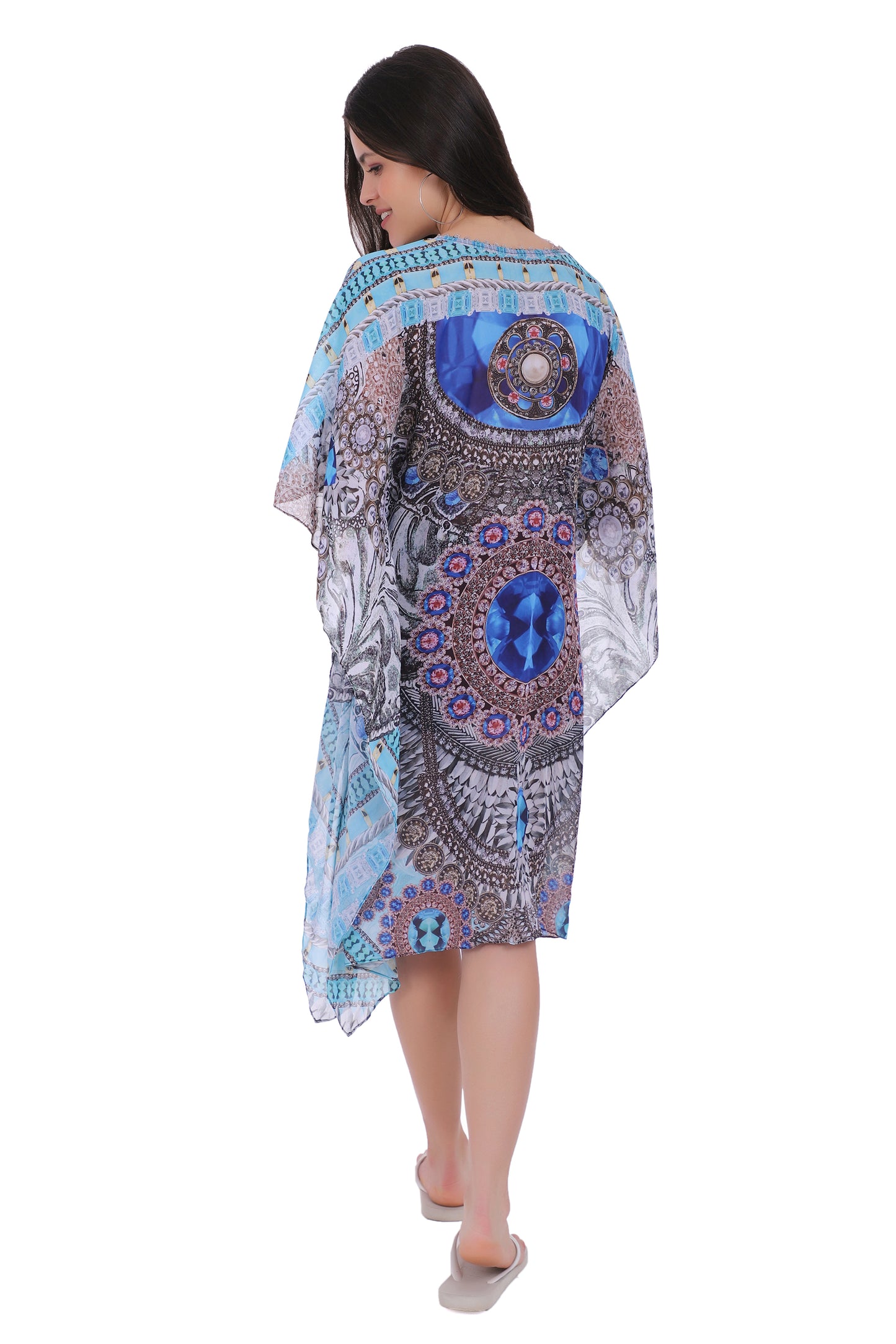 Blue Tanzanite Knee Length Kaftan