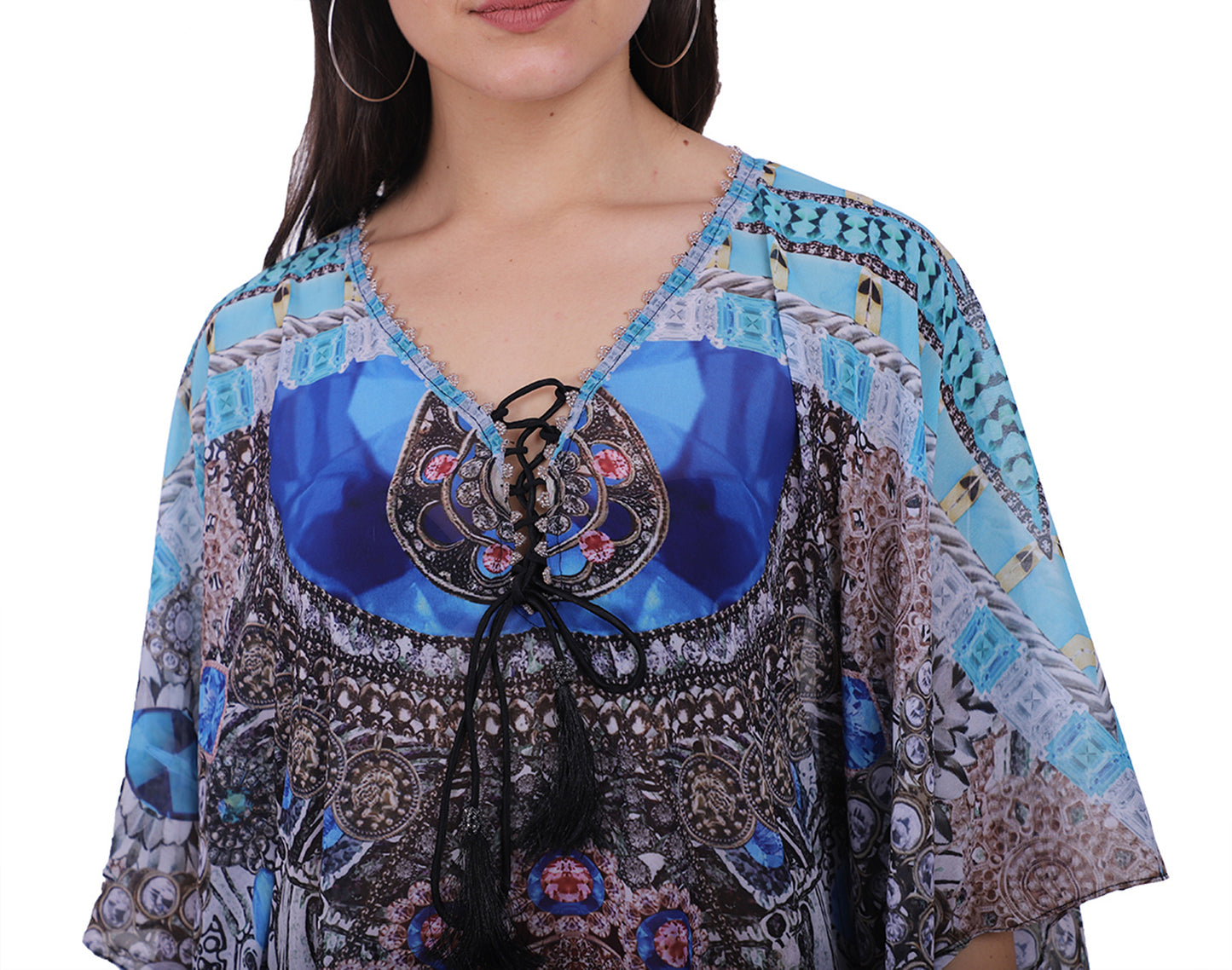 Blue Tanzanite Knee Length Kaftan