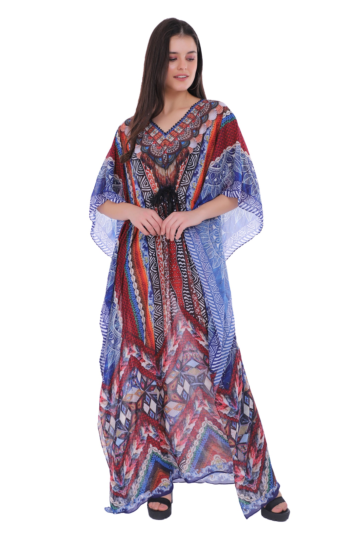 Biarritz  Long Kaftan with Silk Tassels