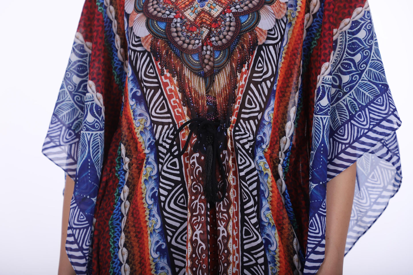 Biarritz  Long Kaftan with Silk Tassels
