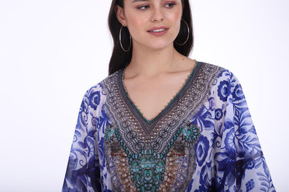 Indigo Vines Kaftan