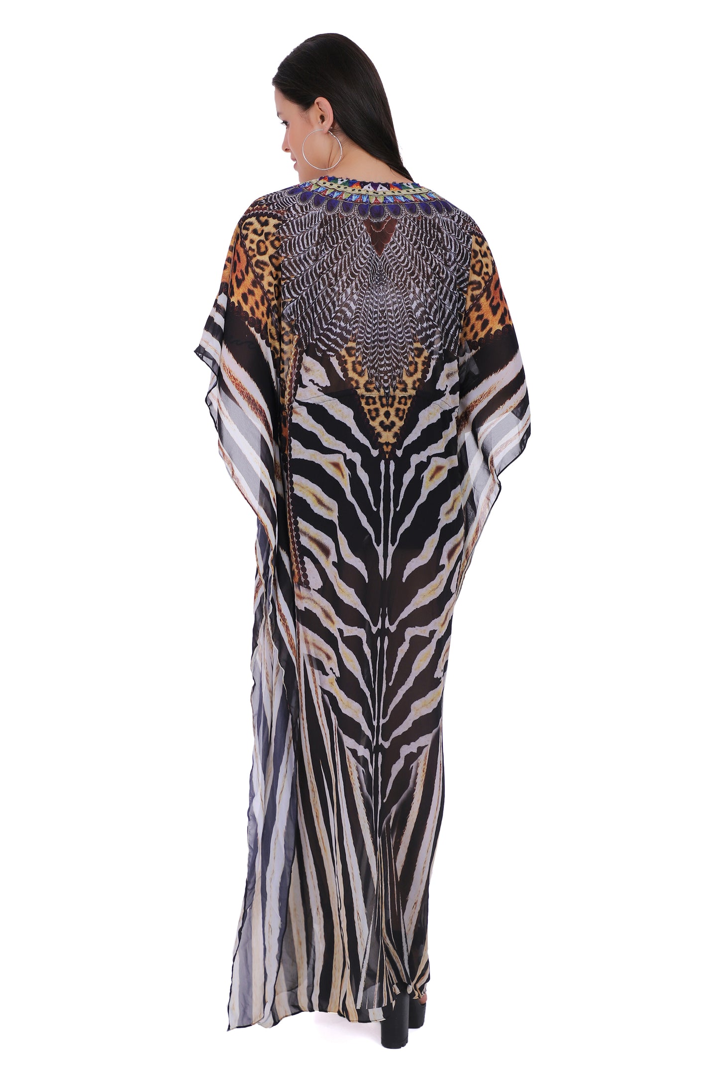 Big Cat Kaftan With Silk Tassels