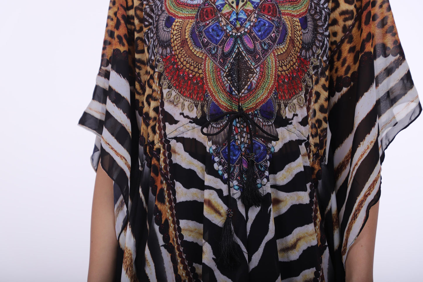 Big Cat Kaftan With Silk Tassels