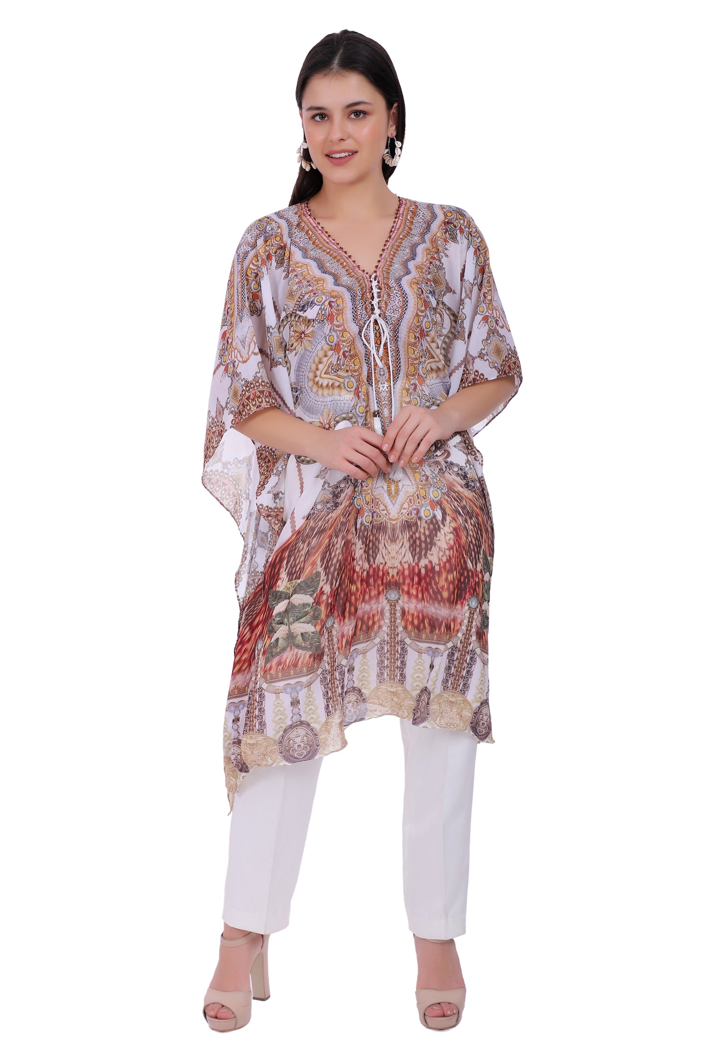 Zohara Sheer Knee length Kaftan