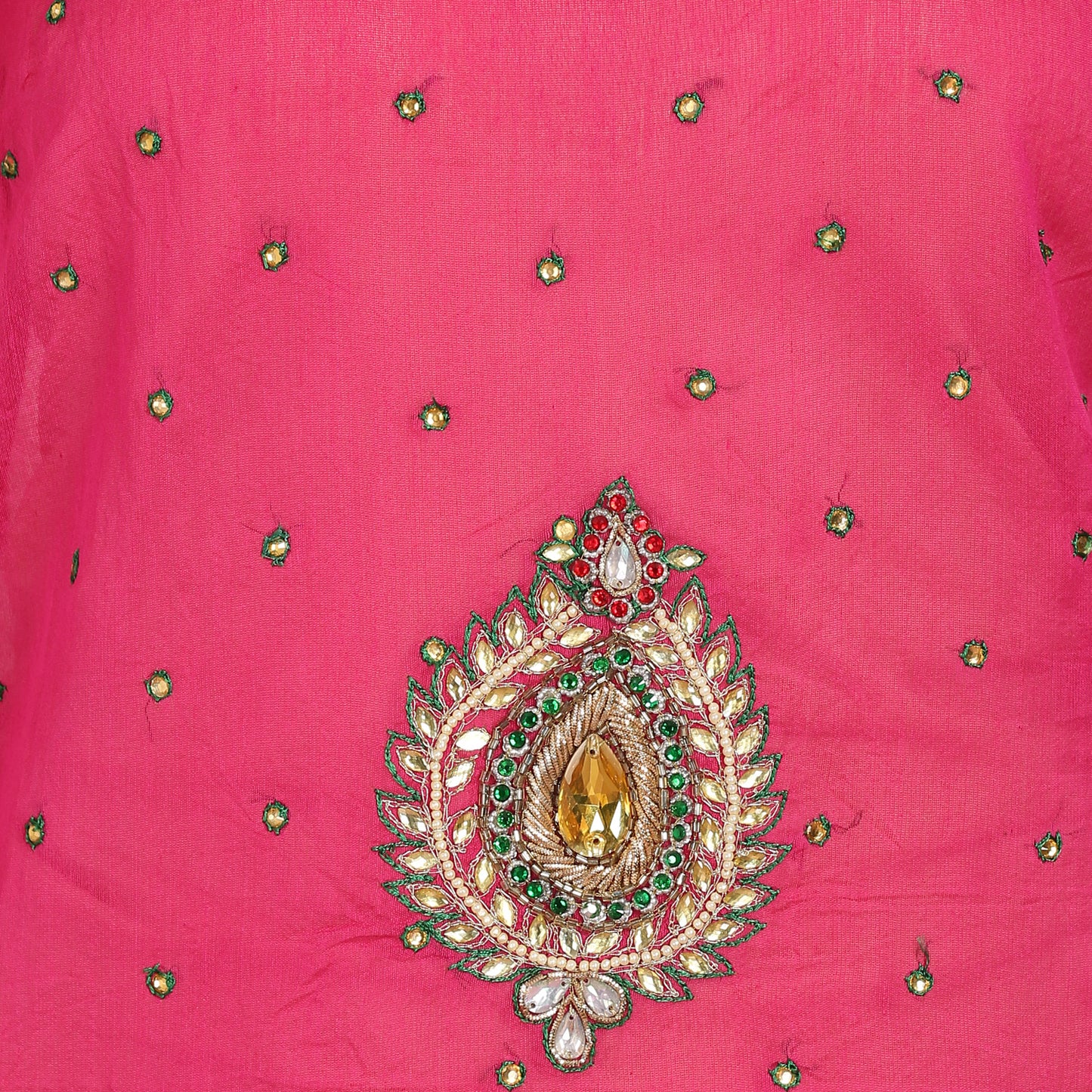 Rasagya Chanderi Cotton Kurti in Hot Pink