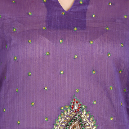 Rasagya Chanderi Cotton Kurti in Deep Purple