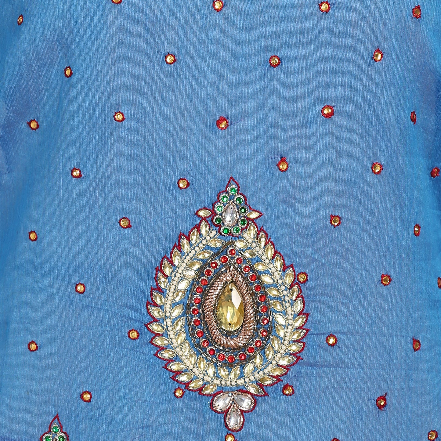 Rasagya Chanderi Cotton Kurti in Indigo Blue